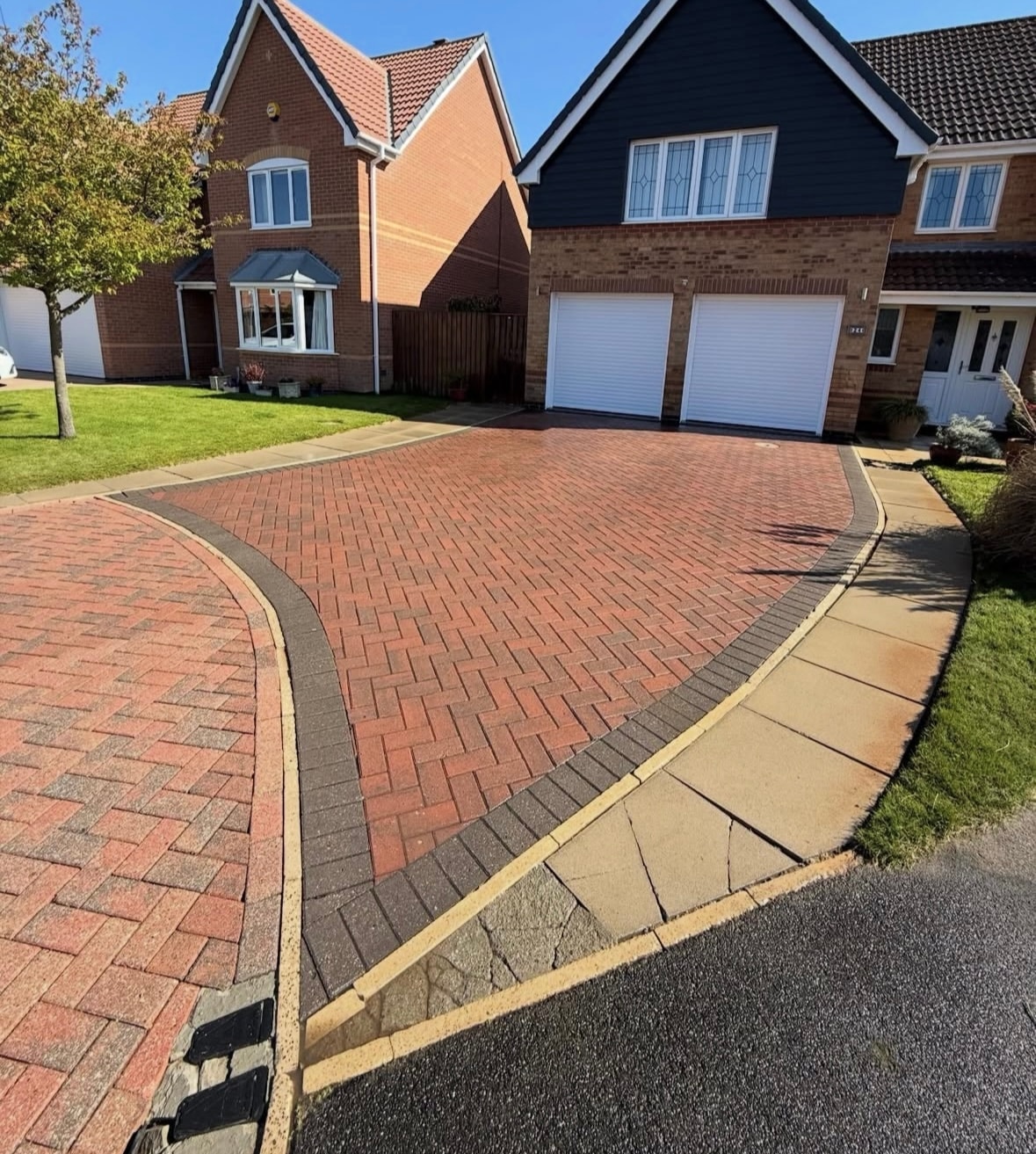 Bright clean patio after pressure washing